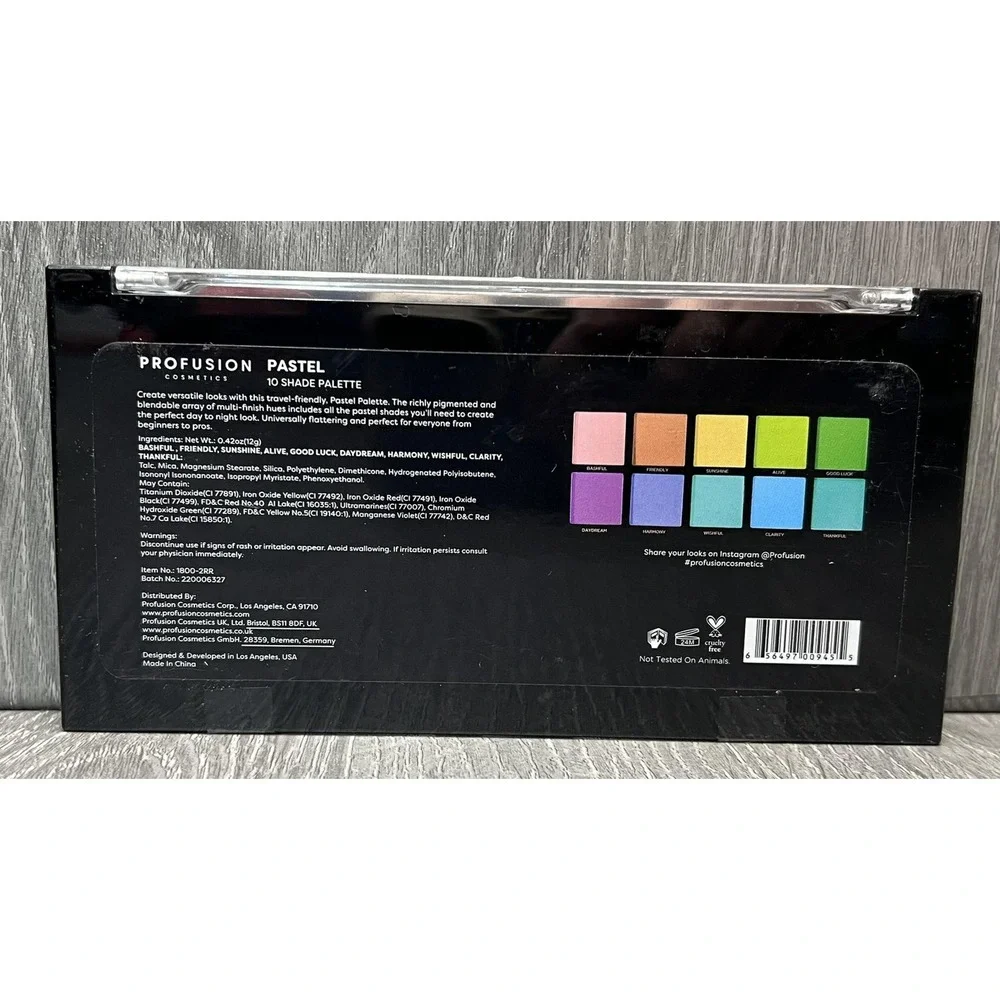 Profusion Cosmetics 3 Palette Set Neon Spectrum Pastel Eyeshadow 10 Shade New
